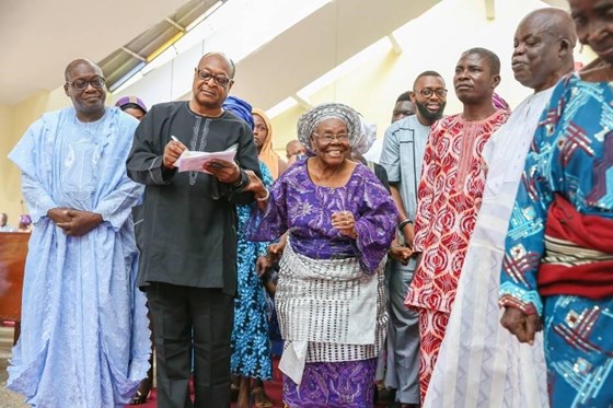 Dr Segun George at his mum's birthday thanksgiving service All Saint church Yaba July 2019