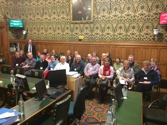 February 2015 - Ickenham HS2 Petitioners visit the House of Commons. David and Sue always fighting hard for Ickenham