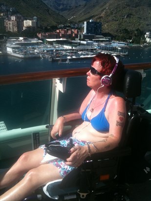 Carol   Sunning Herself   Canary Islands Cruise   October 2010