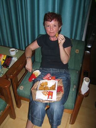 Carol & Her Favourite   McDonalds Nuggets!!   Gran Canaria January 2010