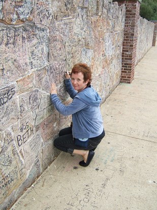 Carol Writing on The Wall   Graceland October 2005