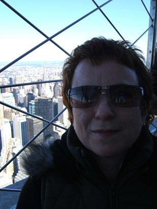 Carol at Top of Empire State Building   New York October 2005