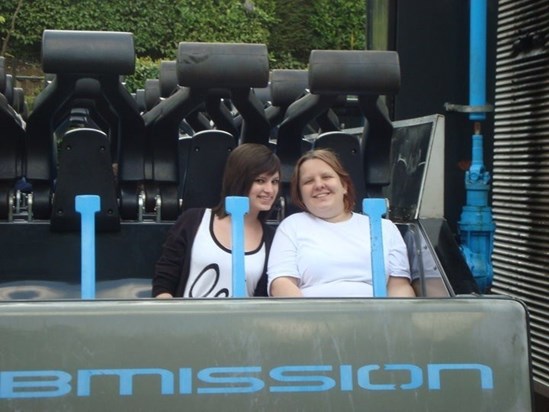 Nik and lil at alton towers... So happy x