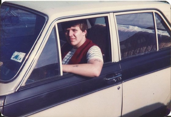 Early eighties - In dad's old Triumph.