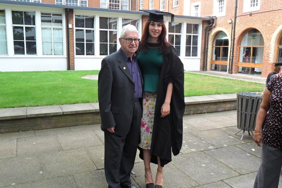 Paul, so proud, with his Granddaughter Olivia on her Graduation Day.