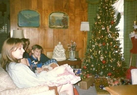 Erica, William & Jake - Christmas morning at home in Danville - 1995  