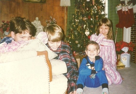 Ben, Karl, William & Natalie - Christmas at home in Danville - 1995