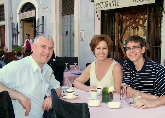  Jimmy, Mom and William - Cafe in Rome near the Pantheon