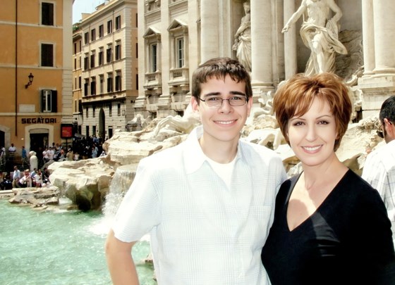 William and Mom - Trevi Fountain - Rome, Italy