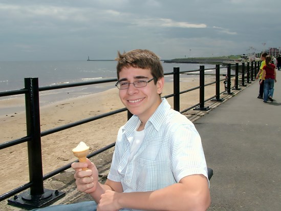 William eating ice cream - at the North Sea - Sunderland, England