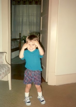 Peek-a-Boo! William at home in Danville, Illinois - August 1992