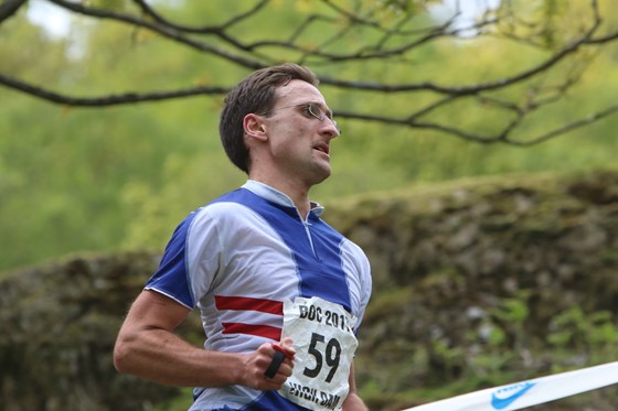 Ed on his way to M35L British Long Orienteering Champion - High Dam - 2007 by CompassSPort Magazine - Mark Cheesman