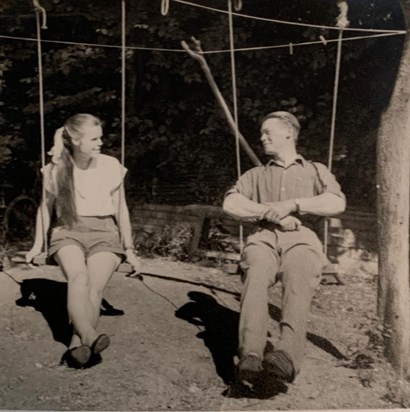 Swinging in the garden at Stebbing Green