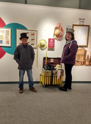 Joe and Grandad couldn't resist dressing up at the Littlehampton Museum, 2017