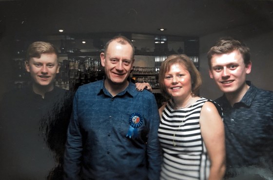 Callum, Mark, Mum and Liam - 50th birthday celebration 