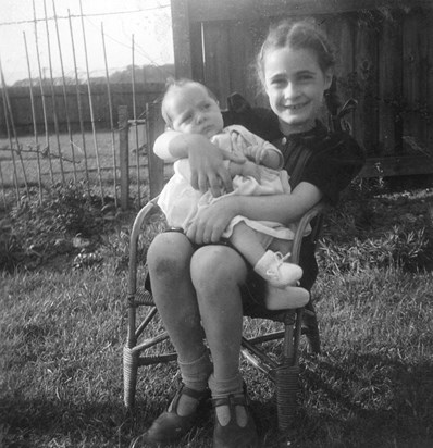 Baby Nigel with big sister Barbara