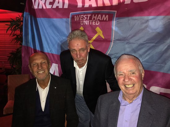  Bill with West Ham legends Alvin Martin and Ronnie Boyce