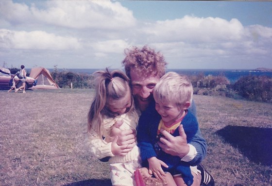 Patrick with his twin children, Jo & David