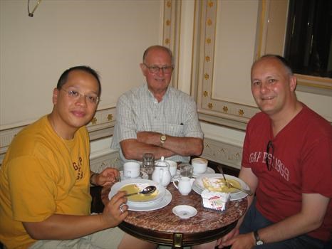 With Dad Crick, Demel's coffeehouse, Vienna, 2005
