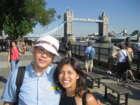 With cousin's daughter, Frances, in London 2006