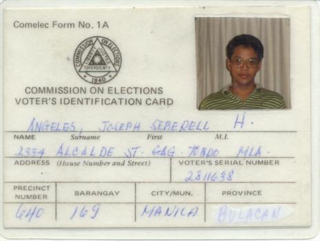 ID card, Manila 1986