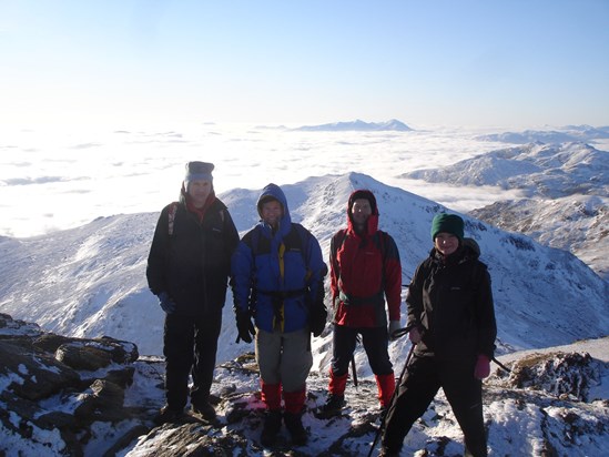 Top of Ben Lawers 2008. Not smiling exactly, more relieved I think..