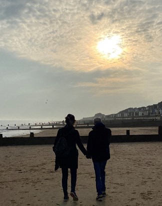 Bobby and Katie on Frinton Beach