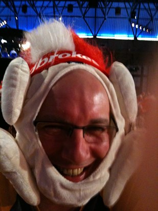 Bobby the chicken at the darts