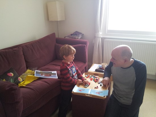 Imparting lego skills to Toby