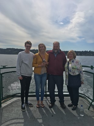 With Calum and Catherine on the Ferry to Seattle after Sarah's wedding, summer 2017