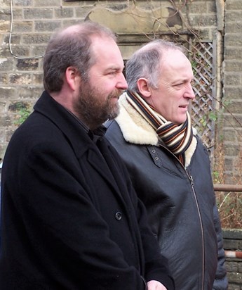 Andy & Sam watching Boxing Day morris Whaley Bridge