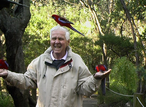 Grandad meeting some locals in Aus