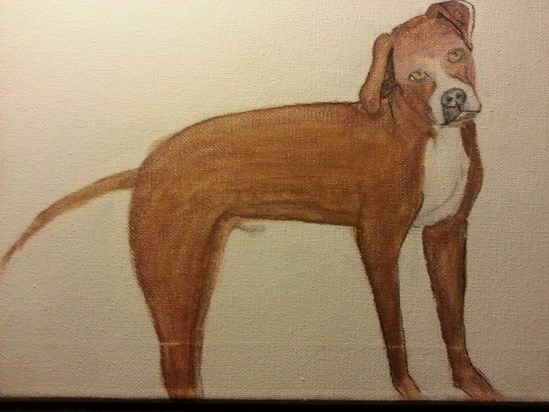 Buddy the dog painting