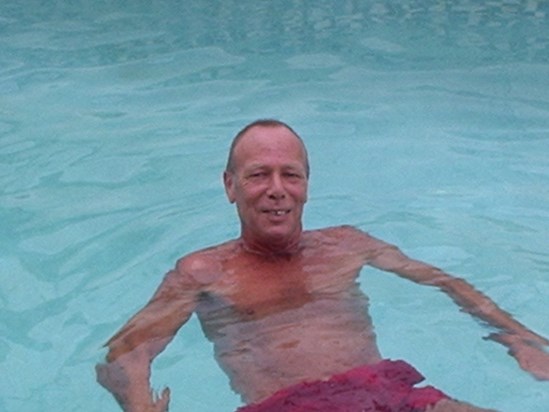 Dad actually in a pool!