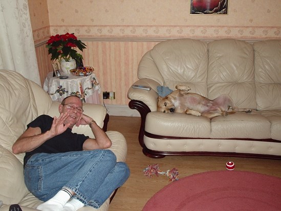 Dad sleeping with Robbo