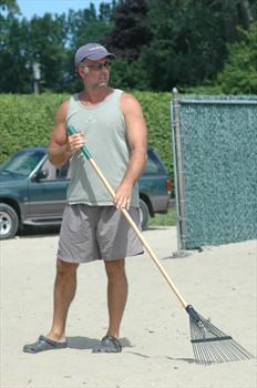 Dave cleaning up the beach...