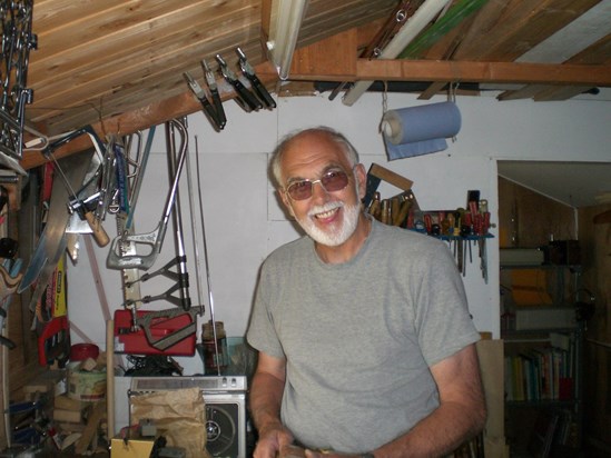  Dad  where he was most content  - in his Workshop 2006