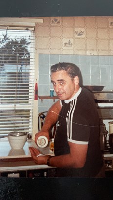 Dad cooking in the kitchen at Trowbridge. Early 80’s