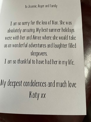  A card received from a friend of a grand daughter now in Australia