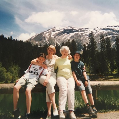 Morzine with Sam and Joe. Mum loved the mountains ??