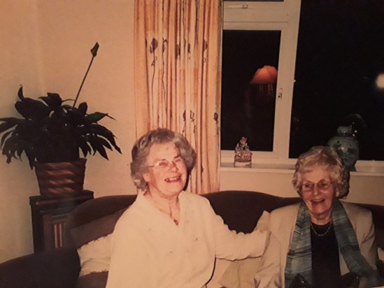Jean and  Doris -always made us smile and  always will- Beautiful memories with Love  Pat & Nick20210218 212322
