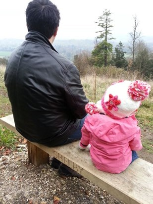 Uncle Geoff and Amber at Shelby's spot on Ranmore.