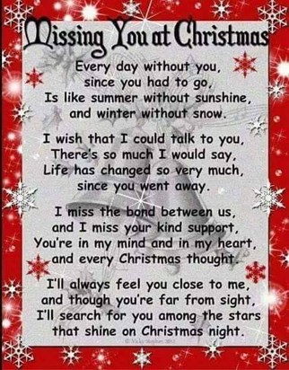 Missing you everyday not just Christmas but it's this time of year that's going to be the hardest for me xx