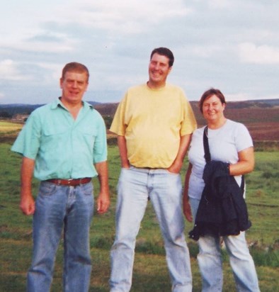 Cord, Dave Evans and Deborah on the Yorkshire Moors.