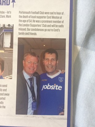 In the Pompey programme 14/4/17 - Pompey v Plymouth