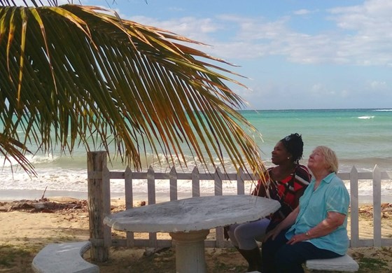 Mum  in Jamaica with Liz