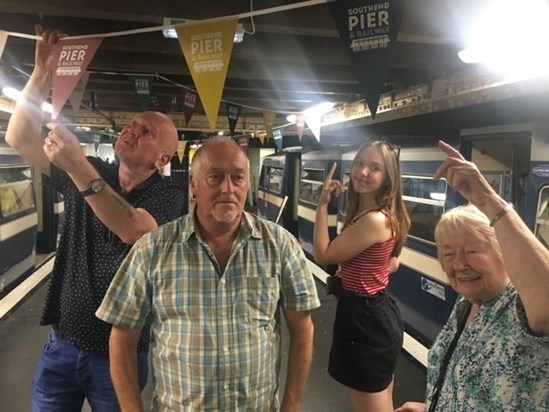 Southend Pier with Huw, Paul and Laura... getting on the train 