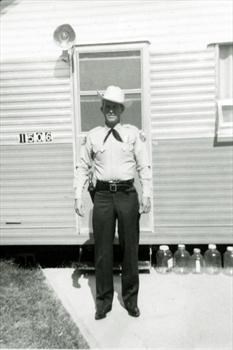 Ken in his Forest Service Mounter Patrol uniform in 1961.    From Kenny.