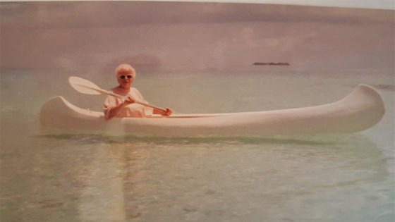 Mum Canoeing In The Maldives