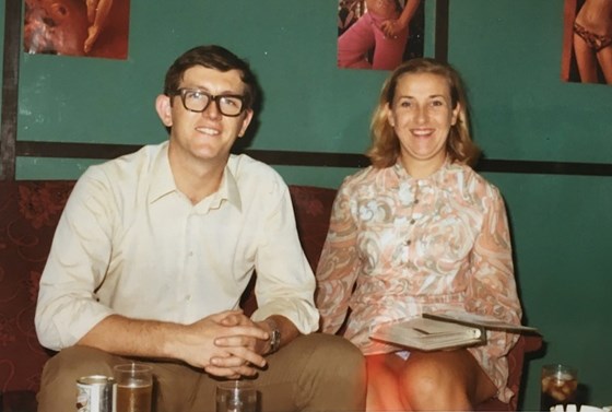 Mum and Dad at Bien Hoa Club, Saigon (RVNAF air base) 1970